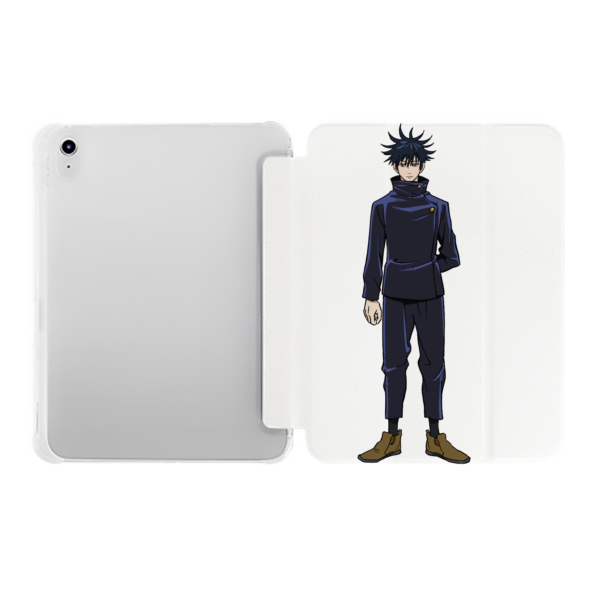 （画像用） 呪術廻戦 Jujutsu Kaisen IPad ケース ペン収納付き 三つ折りスタンド PUレザー×シリコン 対応機種9.5/10.5/10.9インチ